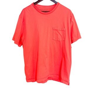 Banana Republic Mens XL Supima Cotton Pocket Tee Shirt Coral Orange Short Sleeve